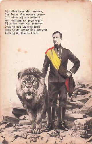 patriotische Propagandapostkarte aus dem Ersten Weltkrieg König Albert I.