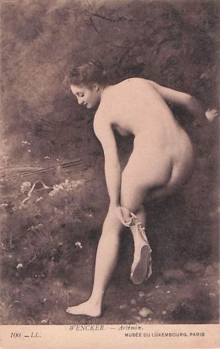 AK Gemäldes „Artémis“ (Artemis) des französischen Malers Joseph Wencker