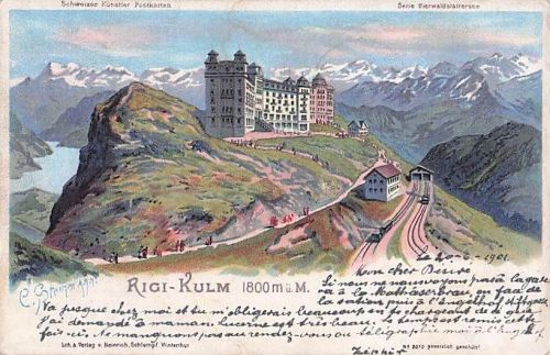 Rigi Kulm Litho Künstlerkarte C. Steinmann *ca. 1900