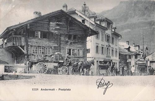Andermatt - Postplatz - Postkutsche