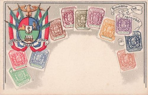 Südafrika Transvaal Briefmarken alte Vintage geprägte Postkarte