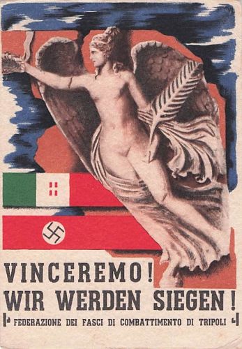 italienisch-deutsche Propaganda-Postkarte aus dem Jahr 1941