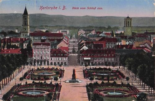 Karlsruhe i. B. Blick vom Schloß aus.