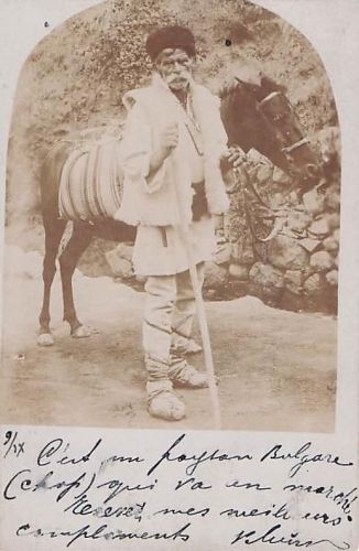 bulgarischen Bauern mit einem Pferd aus dem frühen 20