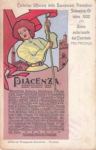 Cartolina Ufficiale delle Esposizioni Piacentine
