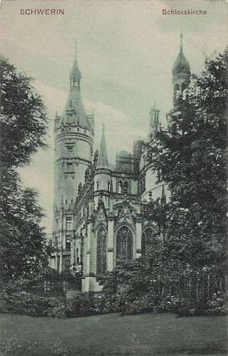 Ansichtskarte / Postkarte Schwerin in Mecklenburg, Schlosskirche, Außenansicht