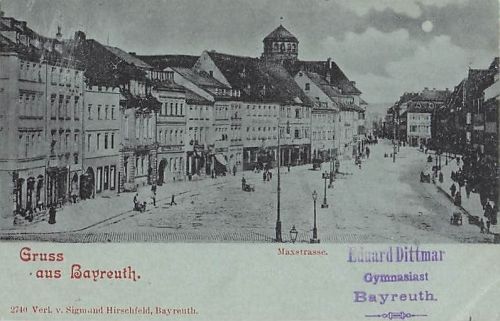 Ansichtskarte Bayreuth, Blick über den Marktplatz