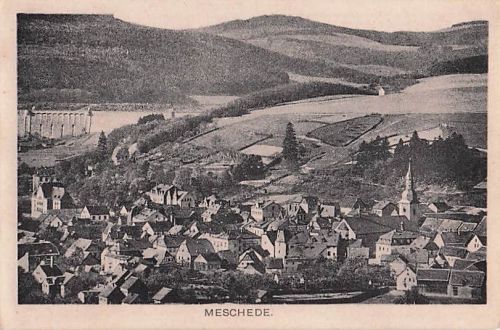 historische Ansichtskarte der Stadt Meschede im Sauerland