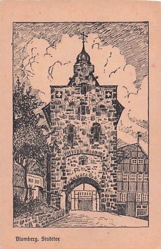 AK Künstler-AK Blomberg, Stadttor