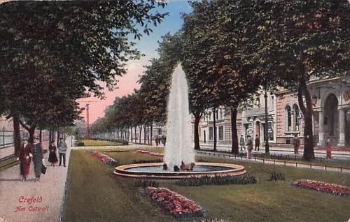 Ansichtskarte / Postkarte Krefeld am Niederrhein, am Ostwall, Parkanlagen