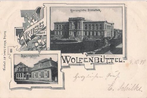 Gruß aus Wolfenbüttel“ sowie Verlagsangabe „Verlag Wild & Lau, 81 Leipzig“.