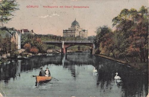 Görlitz, Partie an der Neiße mit Ruhmeshalle