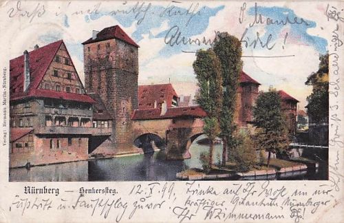 Relief-AK Nürnberg, Der Henkersteg, Panorama