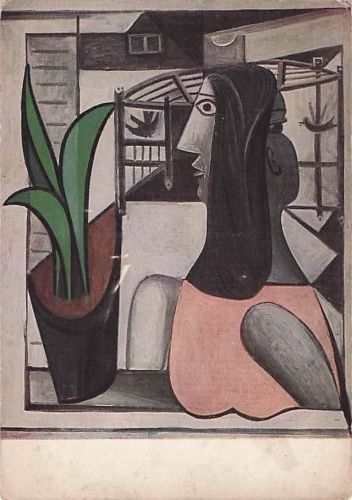 Pablo Picasso Die Büste vor dem Fenster Kunstpostkarte