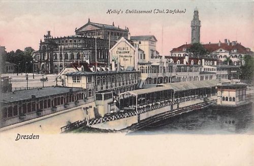 Alte AK Dresden um 1900 - Helbig's Etablissement Italienisches Dörfchen Elbe