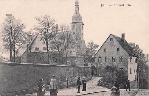 Ansichtskarte der Lorenzkirche in Hof