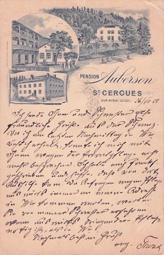 Alte Litho Postkarte 1901 St. Cergues Schweiz nach Winnweiler Pfalz Top Stempel