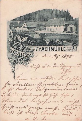 Ansichtskarte Eyachmühle /Württ. Schwarzwald, Blick auf die Mühle