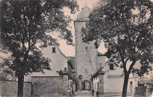 Ansichtskarte Karlsruhe-Durlach, Basler Tor mit Gärtnerei