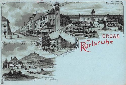 Lithographie „Gruss aus Karlsruhe