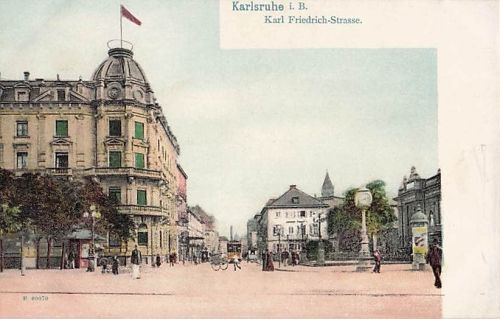 Ansichtskarte Karlsruhe i. B., Karl-Friedrich-Straße