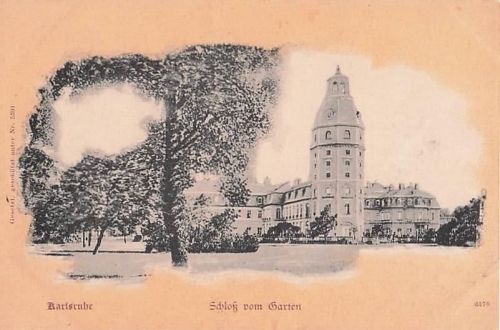 Ansichtskarte Karlsruhe i. B., Schloss Parkseite