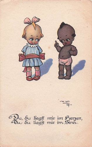 Künstlerpostkarte Mabel Lucie Attwell Stil - Du du liegst mir im Herzen