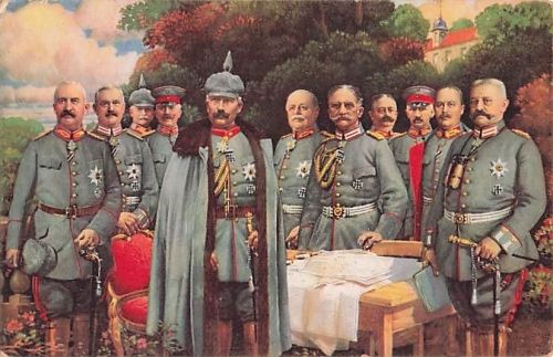 Feldpostkarte 1916 Ersten Weltkrieg: „Unsere Strategen im Osten“ Kaiser
