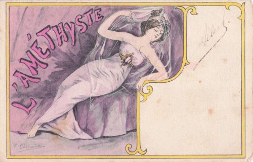 CHAMOUIN, KÜNSTLER SIGNIERT, JUGENDSTIL, L D AMETHYSTET, Vintage-Postkarte