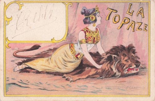 CHAMOUIN, KÜNSTLER SIGNIERT, JUGENDSTIL,LA TOPAZE , Vintage-Postkarte