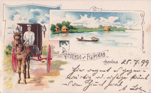 Die historische Postkarte aus Manila vom 25. Juli 1899