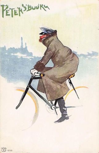 Alte Postkarte 1902 Fahrrad Karikatur Petersburg Russland Radfahrer Litho AK