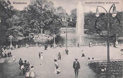 Wiesbaden Fontalne mit Welher im Kurgarten