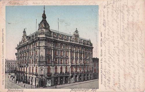 AK Magdeburg Hotel Magdeburger Hof 1904 – / Postkarte nach Alost Belgien