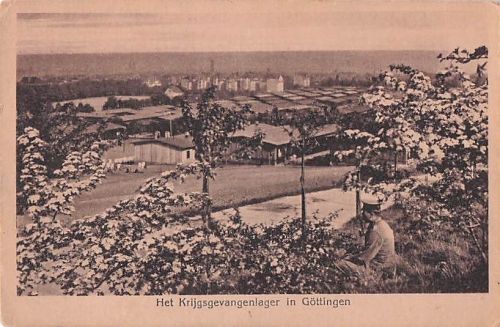 Historische Postkarte 1917 Kriegsgefangenenlager Göttingen Flamenlager Belgien