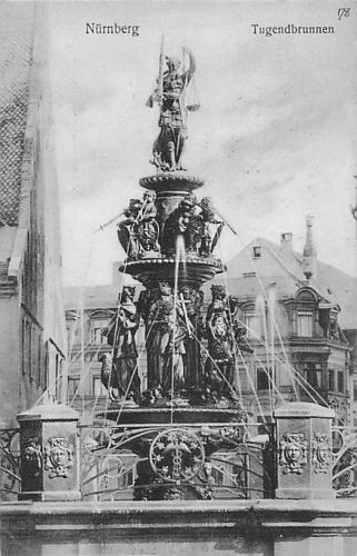 AK Nürnberg Tugendbrunnen