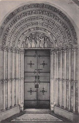AK Trier Portal Liebfrauenkirche Sakristei Schaar & Dathe ungelaufen Top