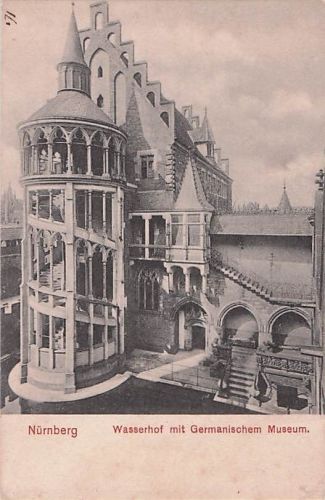 AK Nürnberg Wasserhof mit Germanischem Museum.