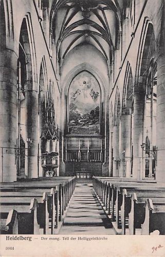 Heidelberg - Der evang. Teil der Heiliggeistkirche 3044 gra