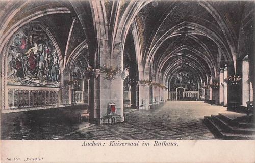 Ansichtskarte Aachen Rathaus - Kaisersaal 1912