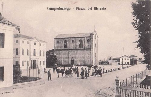 Alte AK Campodarsego Piazza del Mercato ca. 1900 | Italien Postkarte Topografie