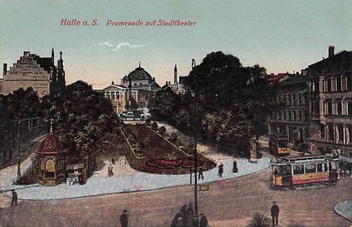 Halle a. S. Promenade mit Stadttheater
