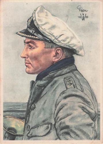 Propaganda Postkarte 1939 Günther Prien U-Boot Scapa Flow W. Willrich VDA WHW