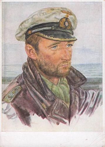 Historische Postkarte 1941 W. Willrich: U-Boot Kommandant Fritz Frauenheim VDA
