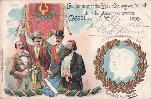 AK Kassel 1899 I. Gesang-Wettstreit Männergesangvereine Litho Wilhelm II