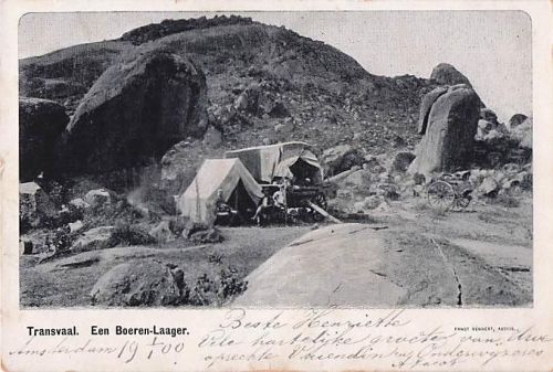 Alte AK Transvaal 1900 Een Boeren-Laager - Burenkrieg Südafrika Postkarte Holland