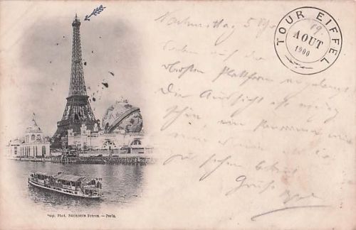 Weltausstellung 1900 während der Olympischen Spiele, Kartenentwertung, Paris, Maschinenentwertung