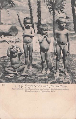 Alte AK Düsseldorf Ausstellung 1904 J. & G. Hagenbeck Völkerschau Postkarte
