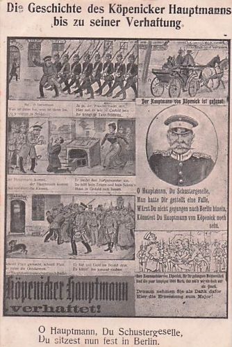 Alte AK Postkarte 1906 Hauptmann von Köpenick Bildergeschichte Satire