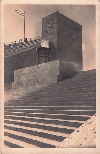 Amtliche Olympia Postkarte 1936 Nr. 43 Reichssportfeld Berlin Marathontor Baur